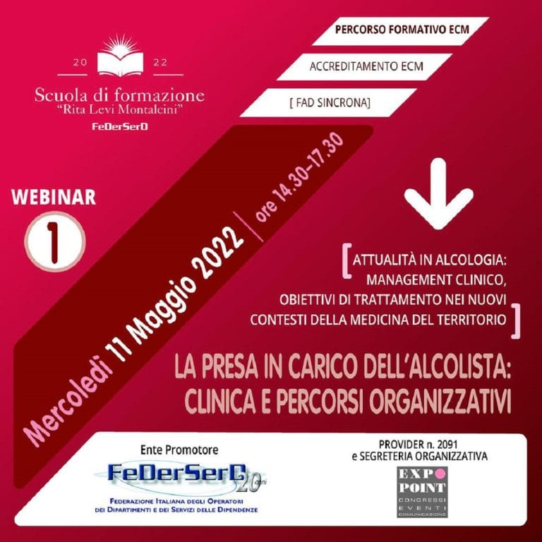 FAD ECM : LA PRESA IN CARICO DELL’ALCOLISTA – CLINICA E PERCORSI ORGANIZZATIVI