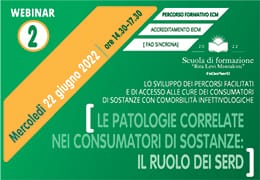 WEBINAR ECM GRATUITO: LE PATOLOGIE CORRELATE NEI CONSUMATORI DI SOSTANZE